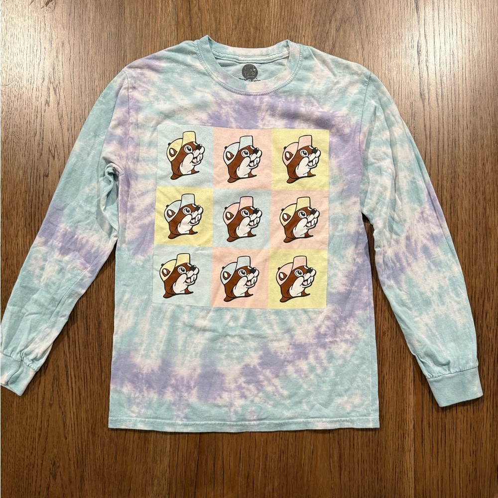 Buc-ees Tie Dye Graphic Multi Logo Long Sleeve T-shirt Adult Size Small